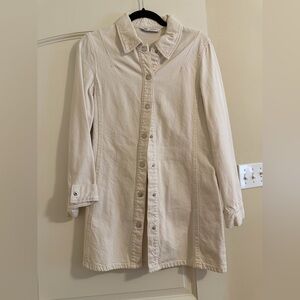 Zara Off-White Collared Coat